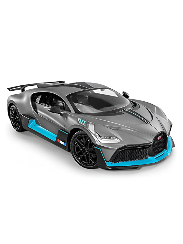Sports Racing Car Model Toy 1:12 Scale - Premium Matte Grey & Cyan Hypercar with Openable Doors, Realistic Die-Cast Style Interior, Collectible Toy Car for Kids & Adults NX16722