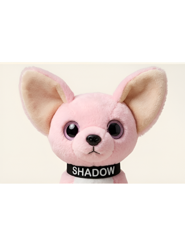Adorable Sitting Pink Chihuahua Puppy Stuffed Animal, Premium Fluffy Dog Plush Toy with Branded Collar, Nursery & Kids Gift ST16481