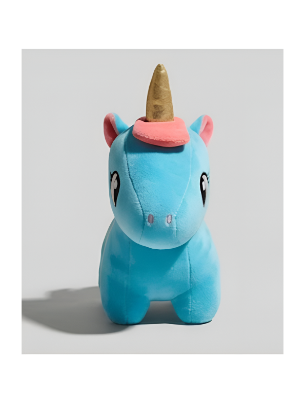 Soft Blue Unicorn Plush Toy with Golden Horn and Wings 7-Inch Cute Stuffed Pegasus Animal for Kids, Perfect Gift for Girls ST16561