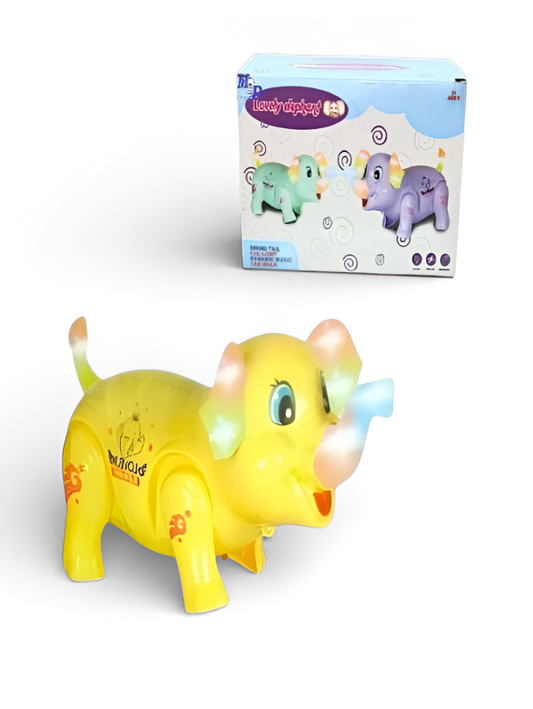 Lovely Elephant Electric Walking Toy for Toddlers – Interactive Musical Toy with 3D LED Flashing Lights, Sound Effects & Moving Trunk – Battery Operated Animal Toy for Boys & Girls Ages 3+ TV1287