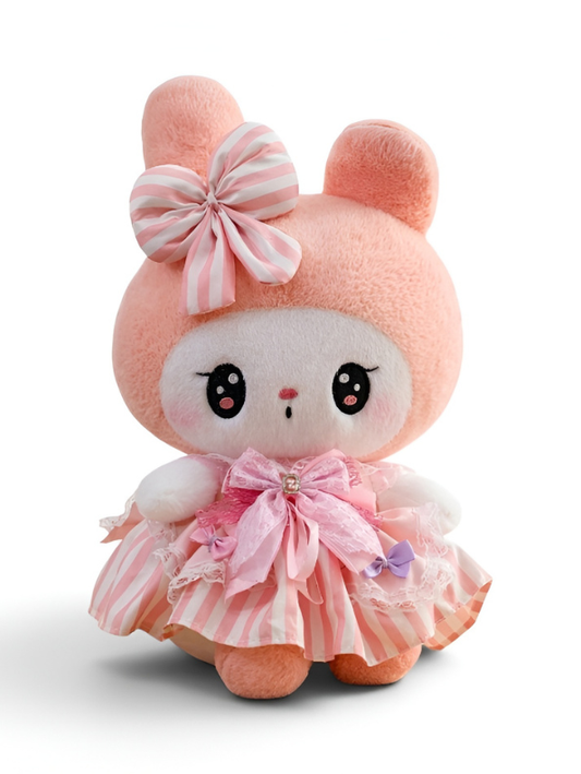 Angel Girl Plushie Ultra-Soft Bunny Companion in Pink Frill Dress – Adorable 8 Inch Professional Hand-Stitched Keepsake Toy for Kids ST16385