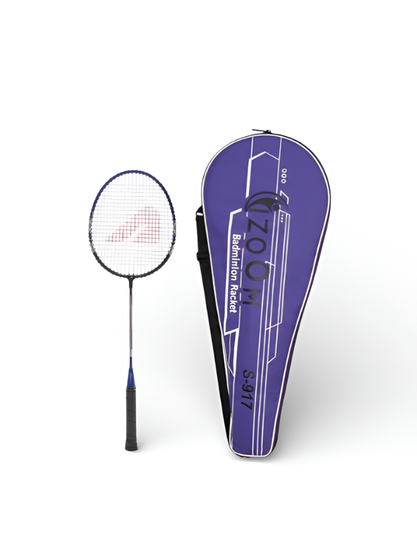 Zoom S-917 Professional Badminton Racket with Premium Full Carrying Cover - Blue/Black Series LMI1318