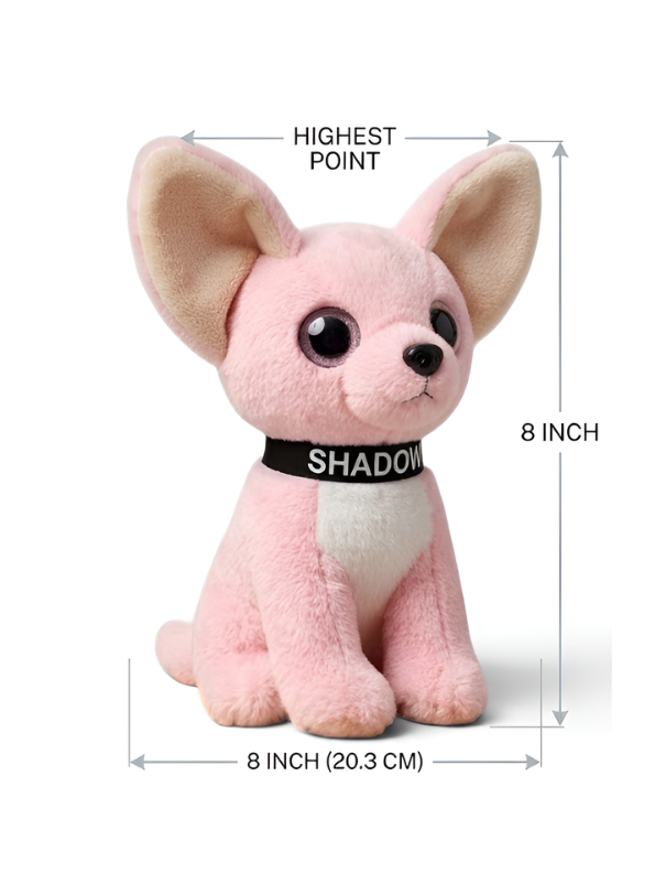 Adorable Sitting Pink Chihuahua Puppy Stuffed Animal, Premium Fluffy Dog Plush Toy with Branded Collar, Nursery & Kids Gift ST16481