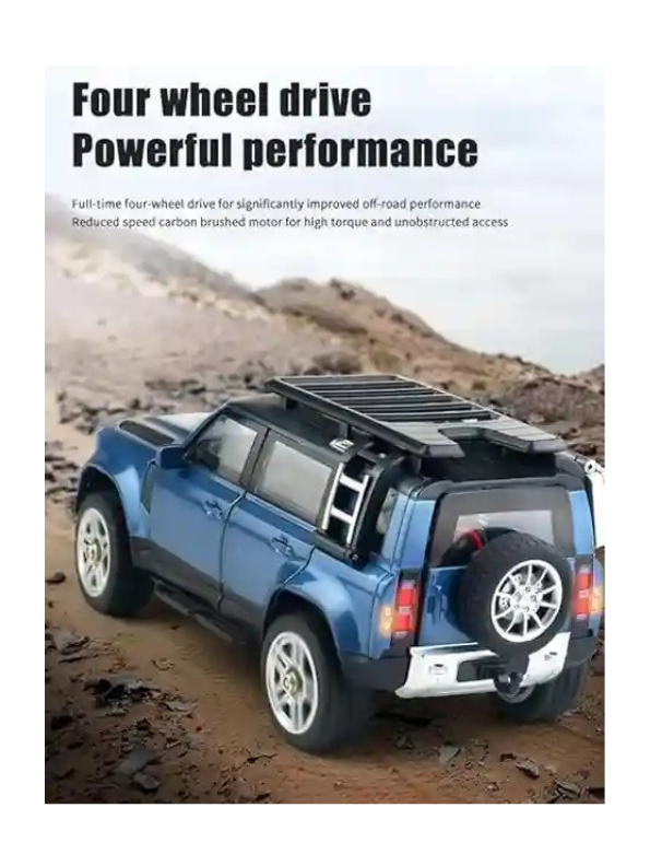 Land Rover Defender Diecast Model Car - 1:32 Scale Replica in Metallic with Roof Rack LMI16728