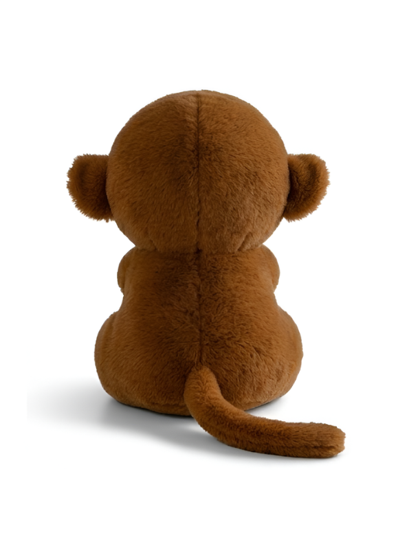 Brown Cute Monkey Plush Toy with Pink Peach, 10-Inch Soft Stuffed Animal Monkey Doll, Kawaii Nursery Decor and Birthday Gift for Kids, Girls and Boys ST14143