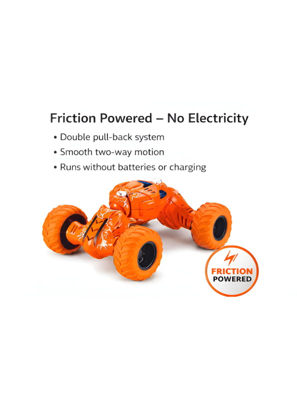 Orange RC Stunt Car - 2.4GHz Remote Control Off-Road Racing Vehicle, 4WD Double-Sided Flip & 360° Rotation Toy Car, Electric All-Terrain Monster Truck for Kids TV2053