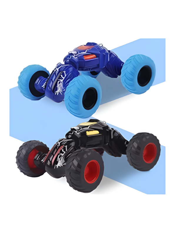 High-Speed RC Stunt Car for Kids - 360° Rotating Double-Sided Flip Off-Road Vehicle, 2.4GHz Remote Control Crawler Toy with All-Terrain Tires, Black & Red TV2053