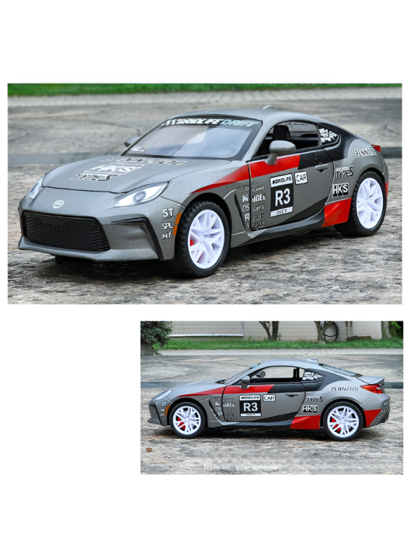 Toyota GR86 Drift Racing Alloy Model Car - 1:24 Scale Metal Diecast with Lights & Sound - Perfect Gift for Car Lovers and Collectors TV6078