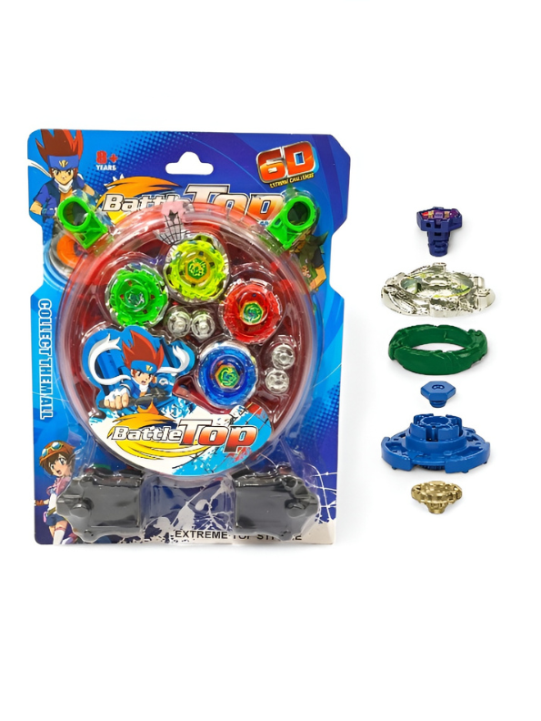 Battle Top Spinning Toy Set with Arena – 4 High-Speed Metal Fusion Battling Tops, 2 Launchers & Beystadium – Competitive Combat Game for Kids Aged 8+ TV520