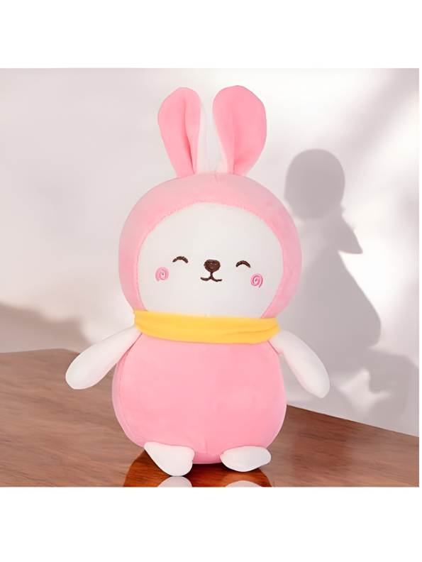 Soft Pink Rabbit Stuffed Toy (10 Inches) - Features Cuddly Design, Yellow Scarf, and Heart-Shaped Nose - Durable, BIS Certified Safe Plush for Toddlers and Kids ST11127