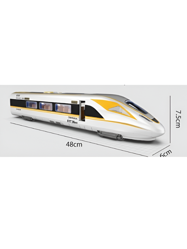 High-Speed Bullet Train Toy for Kids (Yellow) Electric Remote Control Toy Train with Lights and Sound, Battery-Operated Model Train Vehicle, Gift for Boys and Girls Age-5 NX16741