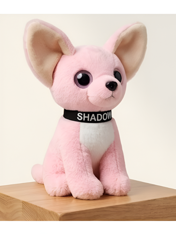 Adorable Sitting Pink Chihuahua Puppy Stuffed Animal, Premium Fluffy Dog Plush Toy with Branded Collar, Nursery & Kids Gift ST16481