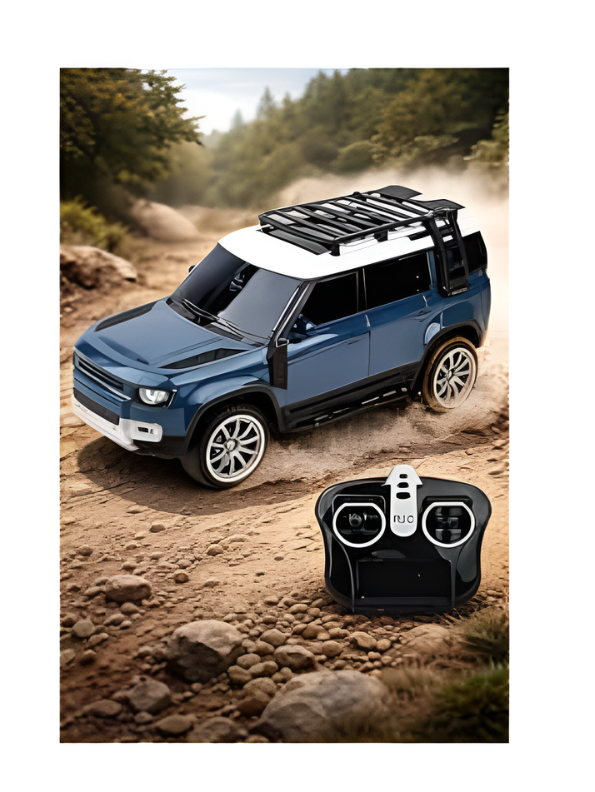 1:16 Scale Remote Control SUV Off-Road Toy Car – Blue RC 4x4 Sport Utility Vehicle with Remote, Roof Rack & All-Terrain Wheels – Electric RC Car for Kids Ages 3+ TV1973