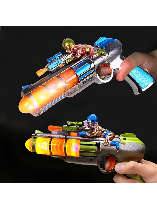 11-Inch LED Space Blaster Gun with Rotating Light Chamber & Sound FX – Durable Electronic Toy Gun for Active Pretend Play TV1643