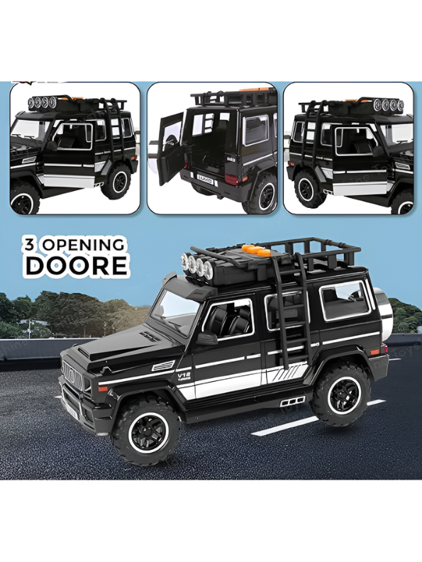 Premium Metallic Black G-Class SUV Diecast Model Car | Luxury Off-Road Toy Truck with Pull-Back Action, Interactive Lights & Sounds – Perfect Gift for Collectors NX15364