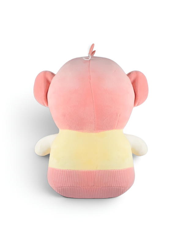 Cuddly Monkey Stuffed Toy with Banana Detail - 12-Inch Plush Soft Toy for Boys & Girls (Pink & Yellow) LMI16680