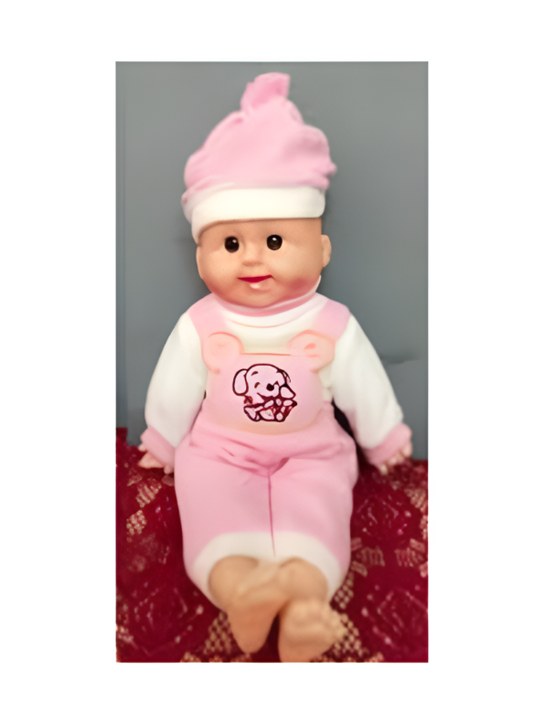 Soft Body Baby Doll for Toddlers - 12 Inch Realistic Girl Doll with Pink Puppy Romper, Matching Hat, and White Long-Sleeve Shirt - Washable Newborn Toy for Kids Ages 2+ TV415