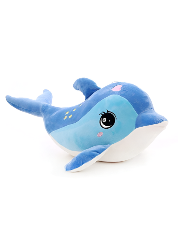 Adorable Blue Dolphin Stuffed Animal 7 Inch Soft Ocean Life Plushie with Embroidered Constellation Stars & Heart Cute Gift and Room Decor for Kids and Toddlers ST14866