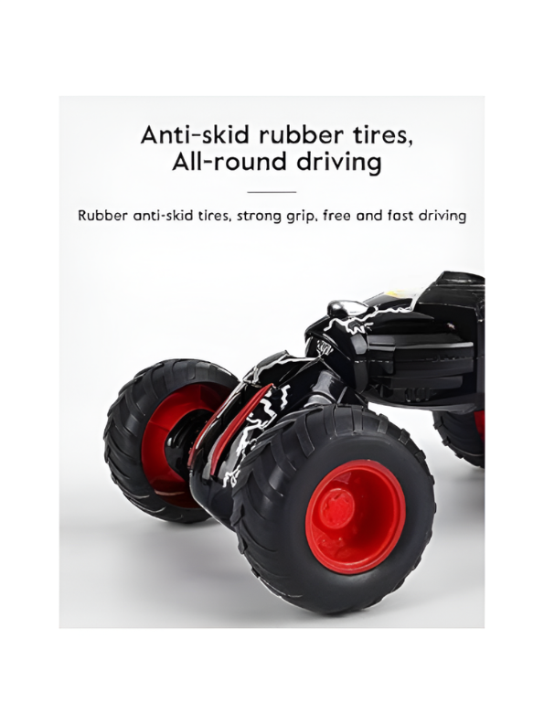 High-Speed RC Stunt Car for Kids - 360° Rotating Double-Sided Flip Off-Road Vehicle, 2.4GHz Remote Control Crawler Toy with All-Terrain Tires, Black & Red TV2053
