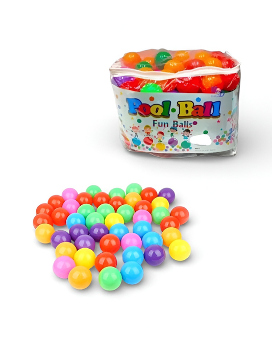 100-Pack Colorful Pit Balls for Kids - Phthalate & BPA Free Plastic Ocean Balls for Ball Pits, Play Tents, and Kiddie Pools - Bright Multi-Color Toy Set with Storage Bag TV184