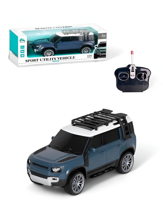1:16 Scale Remote Control SUV Off-Road Toy Car – Blue RC 4x4 Sport Utility Vehicle with Remote, Roof Rack & All-Terrain Wheels – Electric RC Car for Kids Ages 3+ TV1973