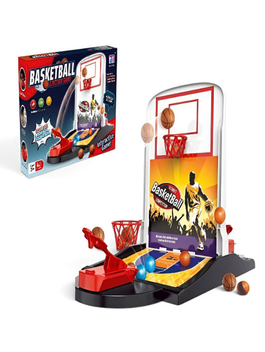Interactive Tabletop Basketball Game for Kids - Desktop Arcade Toy with Launcher, 2 Hoops & Mini Basketballs - Fun Indoor Sports Game & Gift for Boys and Girls Ages 3+ TV6071