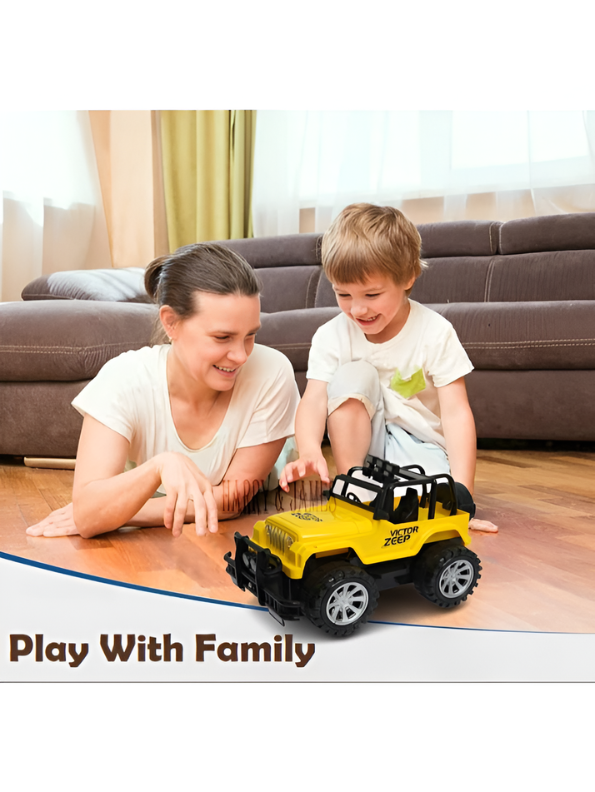 Yellow Remote Control Off-Road Jeep for Kids with Steering Wheel Controller, 1:16 Scale Electric Monster Truck, Rechargeable Battery Powered RC Toy Car, All-Terrain Hobby Vehicle for Boys & Girls TV6850