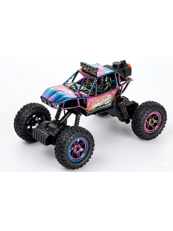 1:16 Scale Remote Control Climb King Monster Truck – 4WD Off-Road RC Crawler with LED Lights and Spray Smoke Effect – All-Terrain Toy Car for Kids TV5263