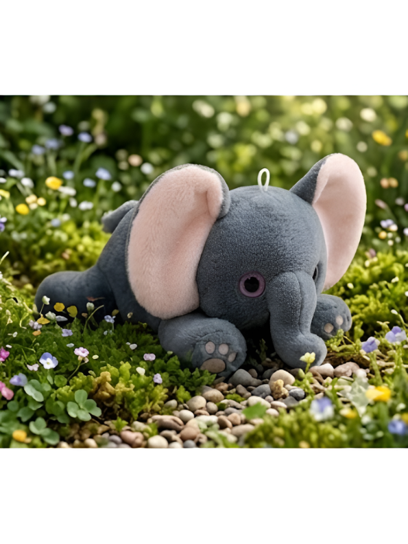 Adorable Elephant Plush Toy – 10 Inch Soft Muted Grey Stuffed Elephant with Big Pink Ears, Fluffy Animal Cushioned Toy for Toddlers and Newborns ST14451