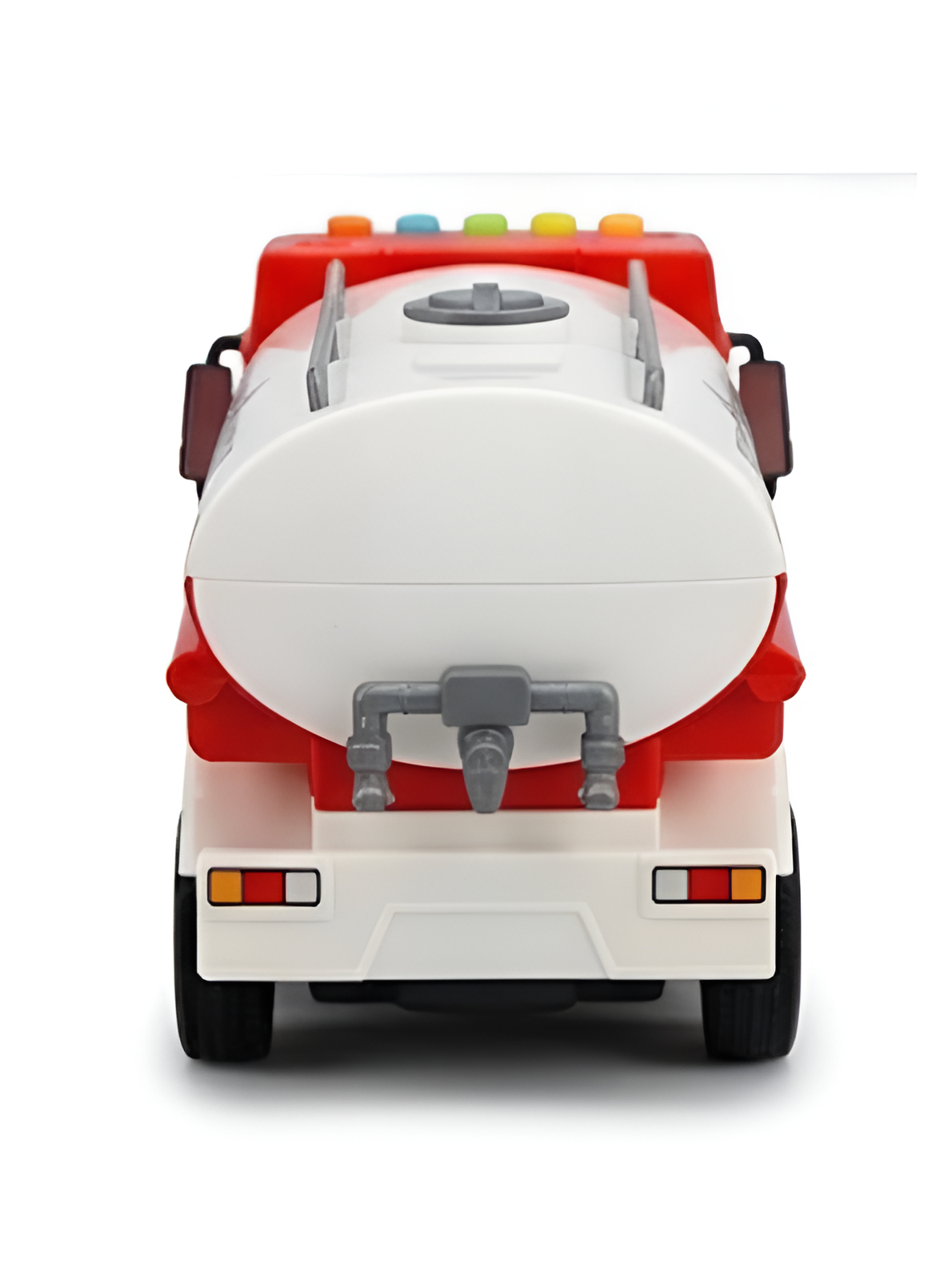 Friction Powered Water Sprinkler Tanker Truck Toy with Openable Water Inlet & Rear Spray Pump Mechanisms – (Red) Educational Construction Vehicle Toy for Kids NX16802