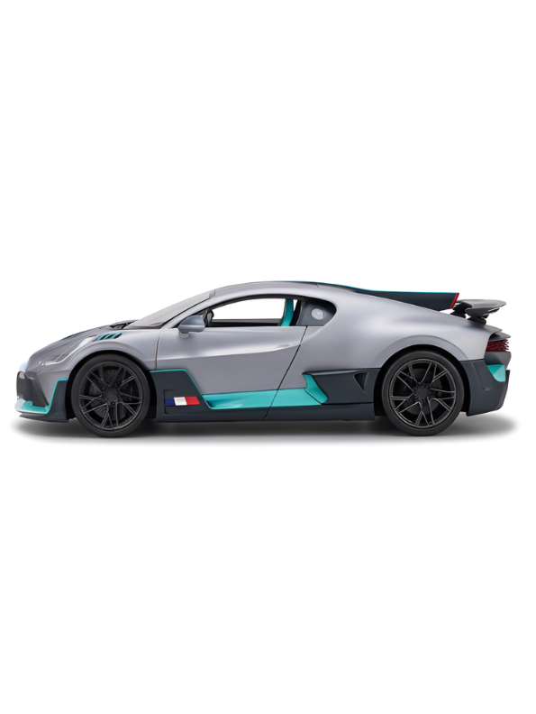 Sports Racing Car Model Toy 1:12 Scale - Premium Matte Grey & Cyan Hypercar with Openable Doors, Realistic Die-Cast Style Interior, Collectible Toy Car for Kids & Adults NX16722
