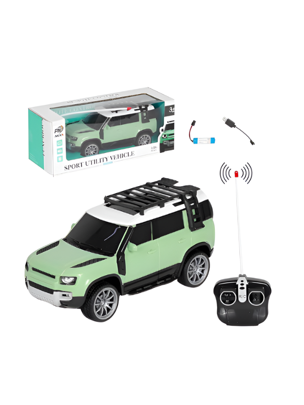 Remote Control Off-Road SUV Toy Car – 1:16 Scale Rechargeable RC Defender Model for Kids, Mint Green TV1973