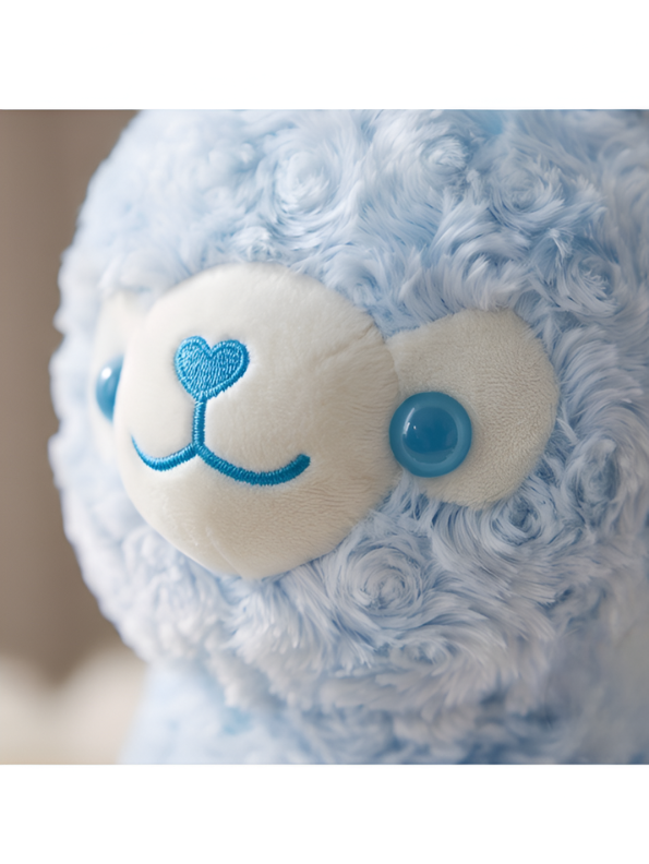 Alpaca Plush – Cute Light Blue 10 Inch Soft Rose-Texture Llama Stuffed Animal – Kawaii Gift for Kids & Nursery Decor ST16404