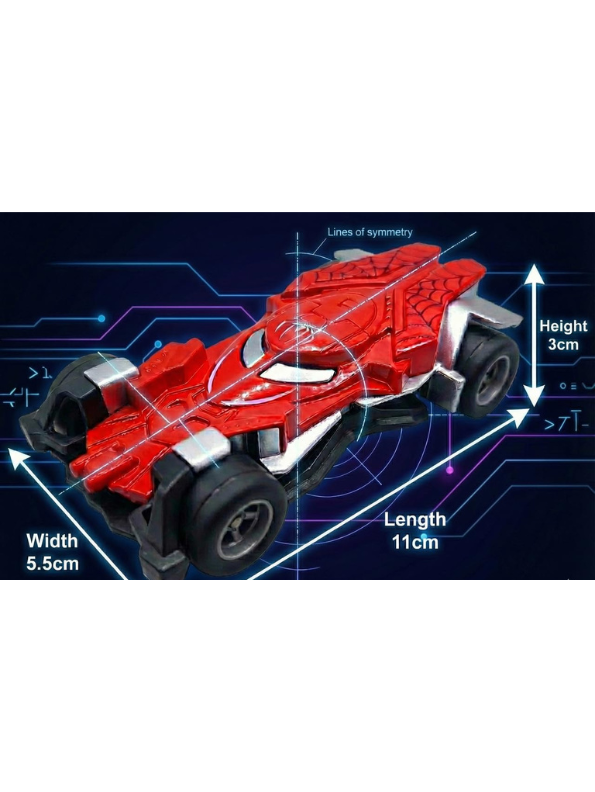 Spider-Man Alloy Model Toy Car 1:43 Scale – Modern Striker Racer with Aerodynamic Body, Battle-Grid Array, and Side Impact Armor – Red Die-Cast Superhero Vehicle for Kids 3+ TV7016