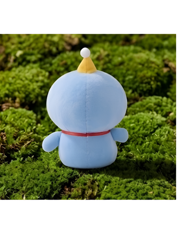 Cute Blue Doraemon Plush Toy 7-Inch Soft Anime Cartoon Stuffed Animal Doll with Party Hat | Adorable Cat Plushie Gift for Kids ST11446