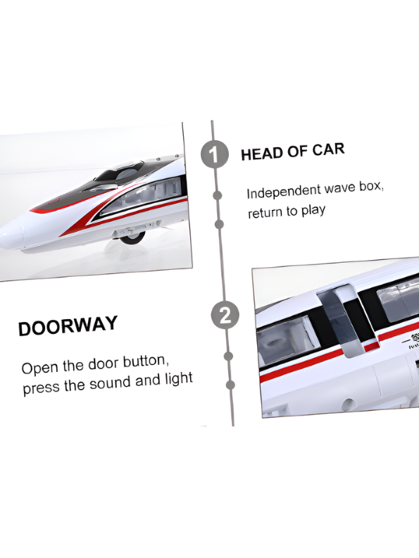 High-Speed Bullet Train Toy for Kids (RED) Electric Remote Control Toy Train with Lights and Sound, Battery-Operated Model Train Vehicle, Gift for Boys and Girls Age-5 NX16741