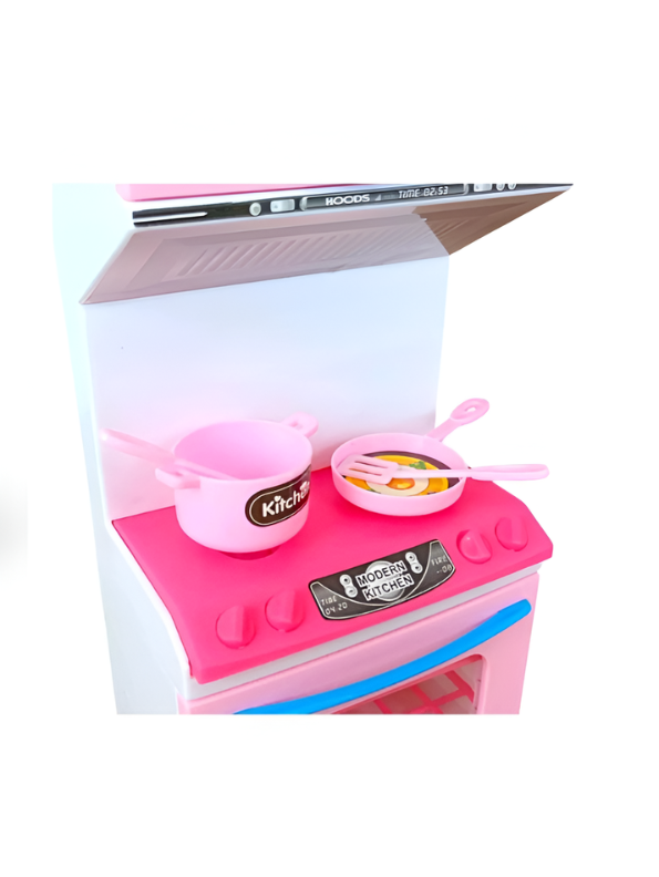 Happy Little Cooking Kids Kitchen Playset – Pink Toy Kitchen with Lights & Sounds, Battery Operated Fridge, Oven & Microwave, Children's Play House Accessories for Ages 3+ NX15482