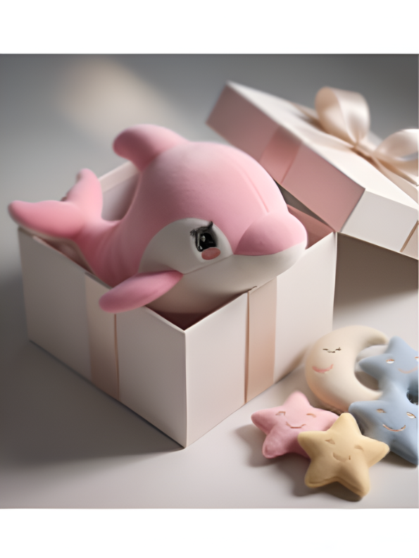Dolphin Plush Toy - Pink 7-Inch Soft Stuffed Animal Sea Creature for Kids and Babies - Cute Nursery Decor & Gift for Girls ST16480