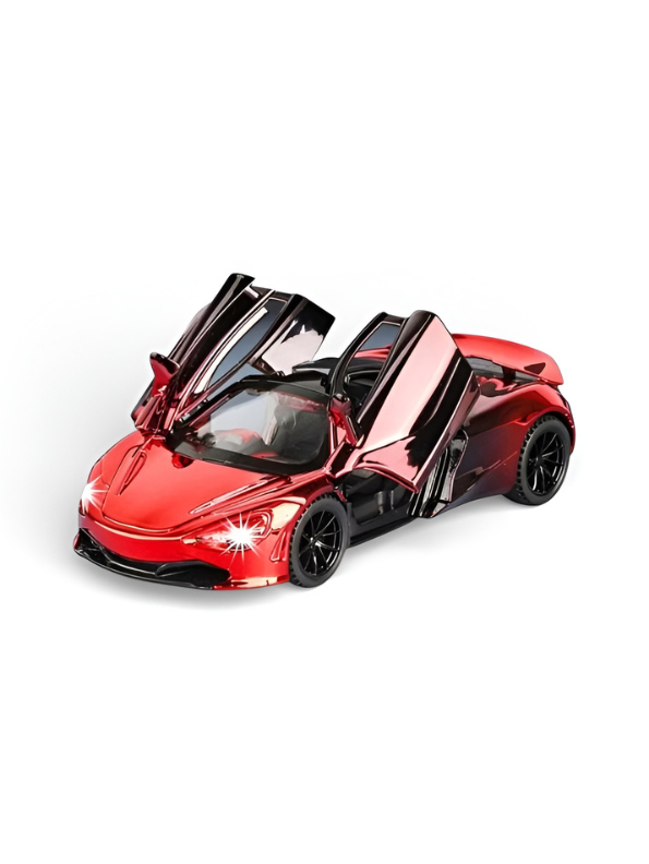 McLaren 720S 1/32 Die-Cast Car - Metallic Chrome Red Alloy Sports Car for Kids & Collectors TV488