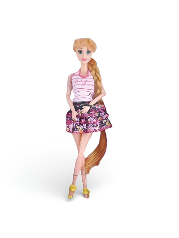 Fashion Doll Set with Pet Greyhound Dog and Accessories - Blonde Doll with Long Braided Hair, Floral Skirt, and Grooming Kit - Kids Toy Gift Set for Ages 3+ NX13418