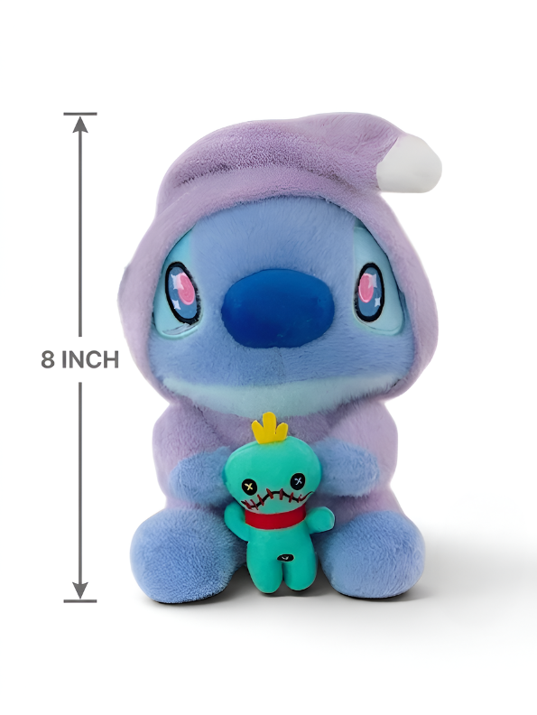Stitch Plush Stuffed Toy  Pajama Series with Scrump Figure – Premium 8-Inch Ultra-Soft Fabric, Starry Eyes, Collector’s Edition for Fans ST16393