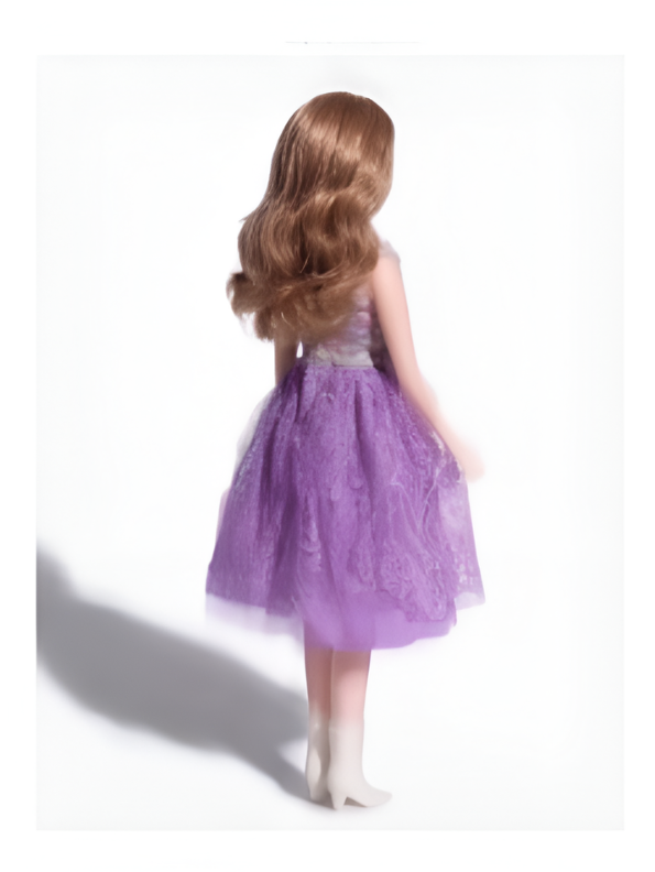 Elegant 11.5-inch Fashion Doll in Purple Lace Dress – Collectible Girl Doll with Wavy Blonde Hair and Formal Party Gown LMI16715