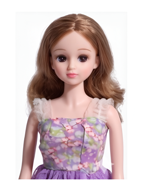 Elegant 11.5-inch Fashion Doll in Purple Lace Dress – Collectible Girl Doll with Wavy Blonde Hair and Formal Party Gown LMI16715