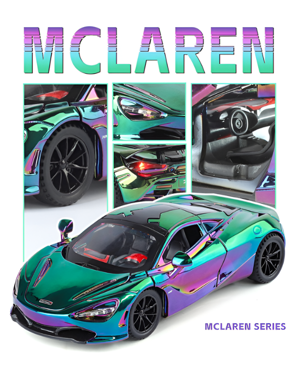 McLaren 720S 1:32 Scale Diecast Replica - Color-Shift Chameleon Paint - Realistic Interior & Alloy Body - Premium Supercar Collectible TV488
