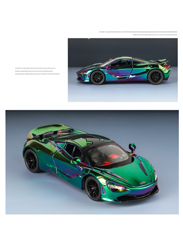 McLaren 720S 1:32 Scale Diecast Replica - Color-Shift Chameleon Paint - Realistic Interior & Alloy Body - Premium Supercar Collectible TV488