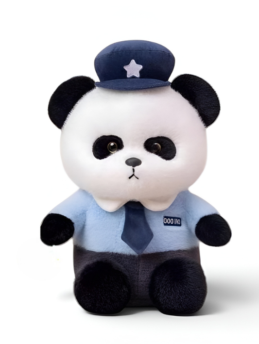 Panda Police Officer Plushie - Premium 10-Inch Soft Panda Stuffed Toy with Detailed Blue Uniform & Star Cap - Decorative Nursery Plush & Cuddly Companion ST15749