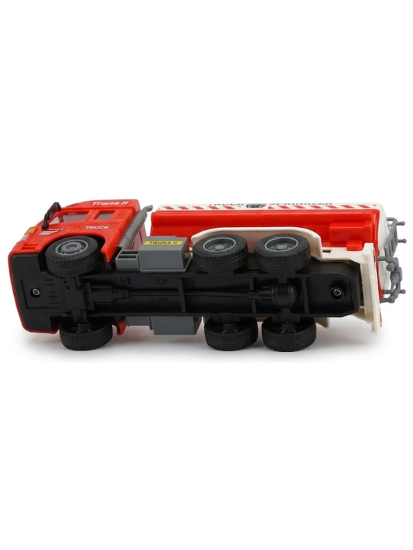 Friction Powered Water Sprinkler Tanker Truck Toy with Openable Water Inlet & Rear Spray Pump Mechanisms – (Red) Educational Construction Vehicle Toy for Kids NX16802