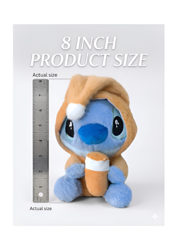 Blue Alien Plush in Gingerbread Onesie holding Boba Milk Tea – 8-Inch Soft Stuffed Animal Toy – Cute Kawaii Room Decor & Gift for Kids and Fans ST16393