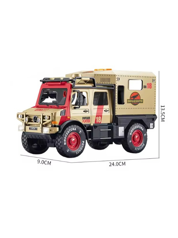 Jurassic Park Adventure Expedition Truck Toy, No. 18 Research Vehicle with All-Terrain Tires, Realistic Safari Decals & Off-Road Styling Perfect Gift for Car Collectors TV5288