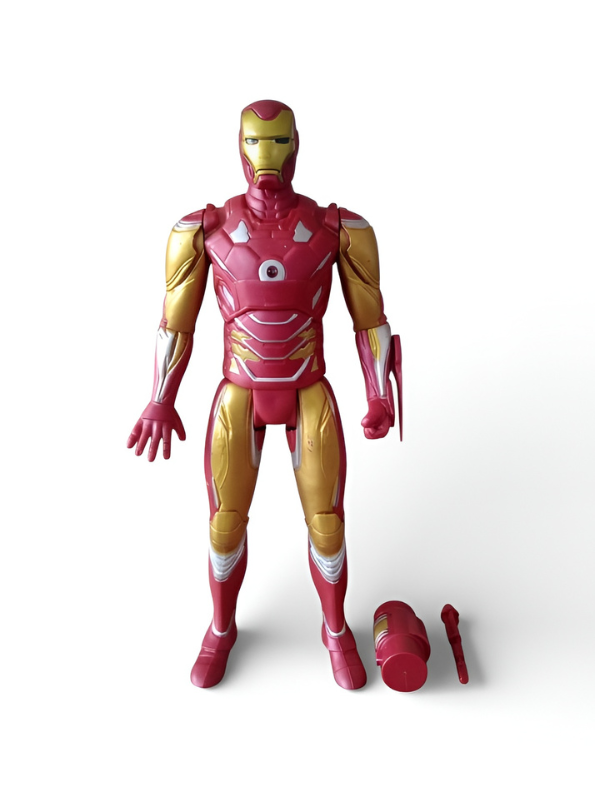 Avengers Age of Ultron Iron Man Action Figure - 28cm Large Scale Toy with Dazzling Lights and Missile Launcher Emitter - Superhero Gift for Kids Ages 3+